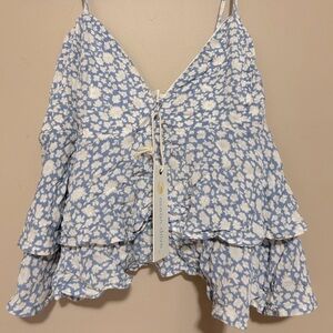 Cropped floral tank